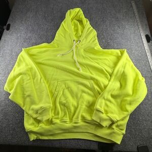 FP Movement Free People Neon Lime Yellow Oversized Fleece Hoodie Large OB2194101